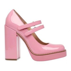 Steve Madden Twice Patent Block Heel Mary Jane Platform Pumps